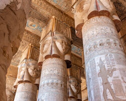 Photo - Colonne temple hator Denderah - Circuit le Nil sur un bateau de légende - Egypte